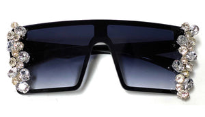 Black Rhinestoned Diva Sunglasses